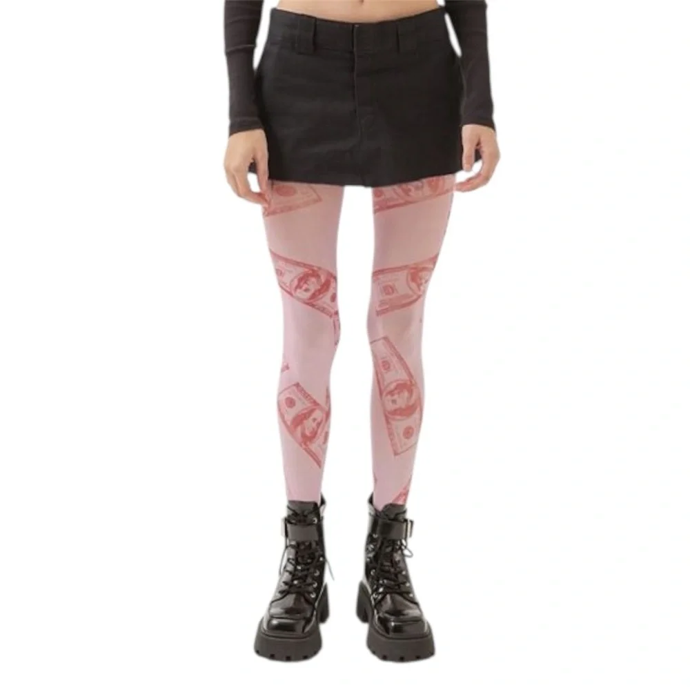 URBAN OUTFITTERS Money Print Tight In Pink + Red OS